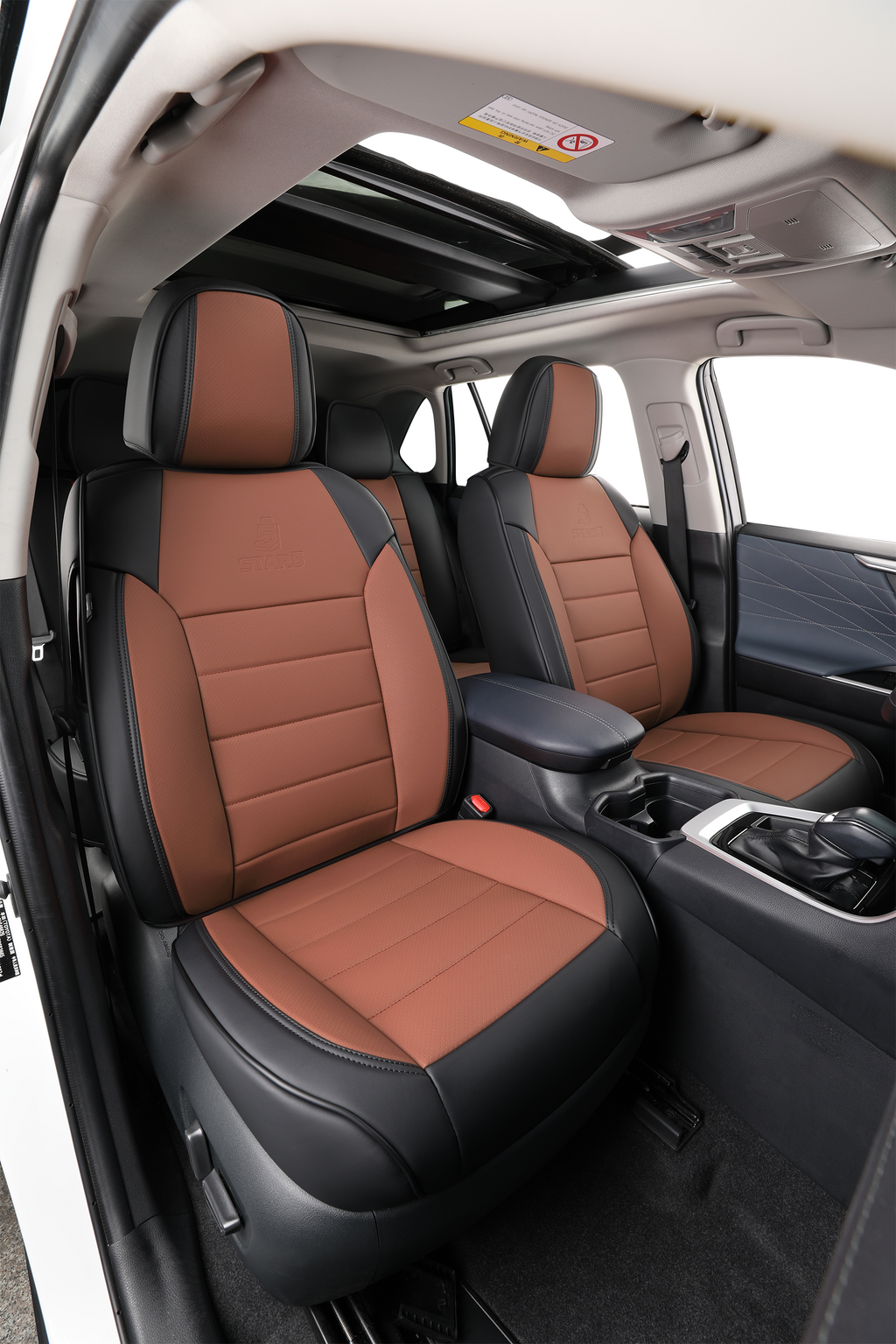 2nd Gen STAR5 Premium Seat Covers – Full Set for 5-Seater Sedans, SUVs & Trucks (Caramel)