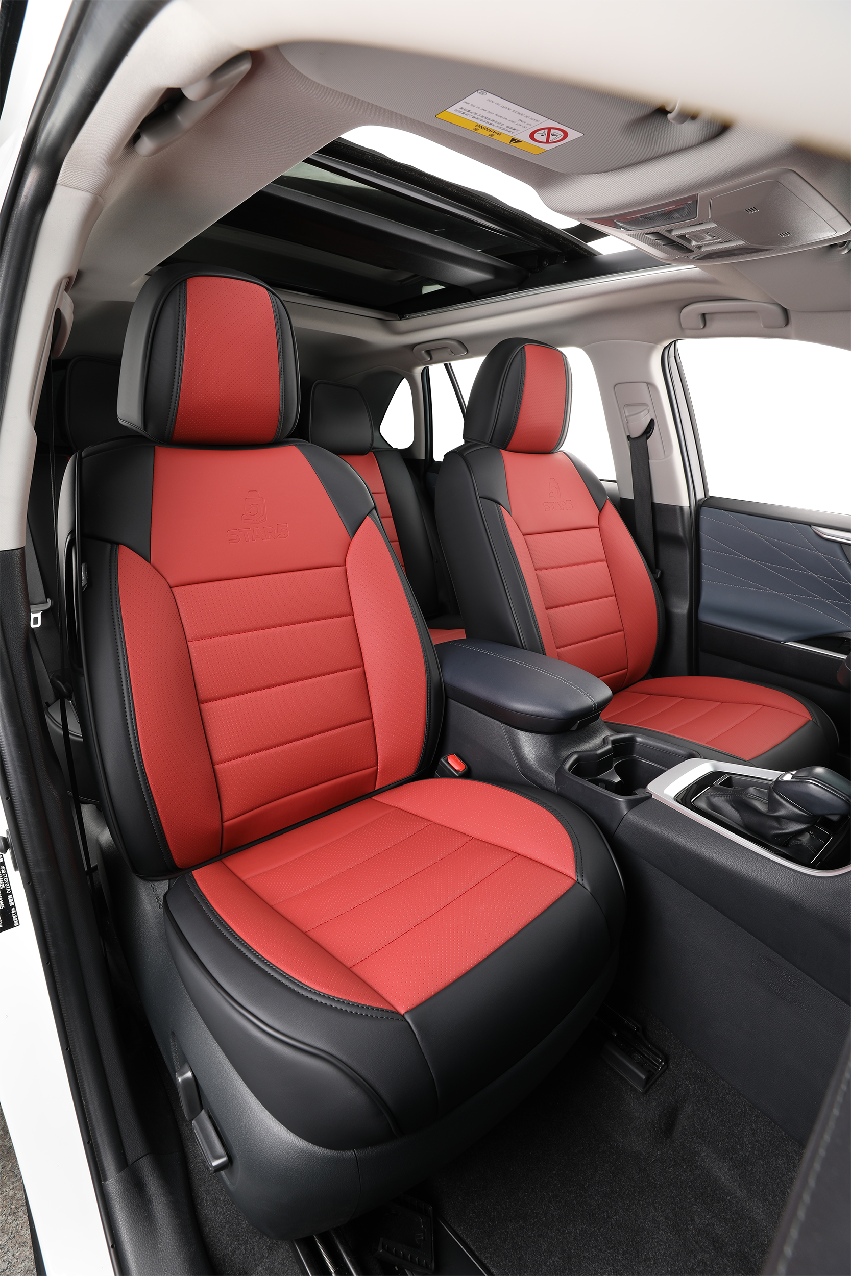 2nd Gen STAR5 Premium Seat Covers – Full Set for 5-Seater Sedans, SUVs & Trucks (Velvet Red)