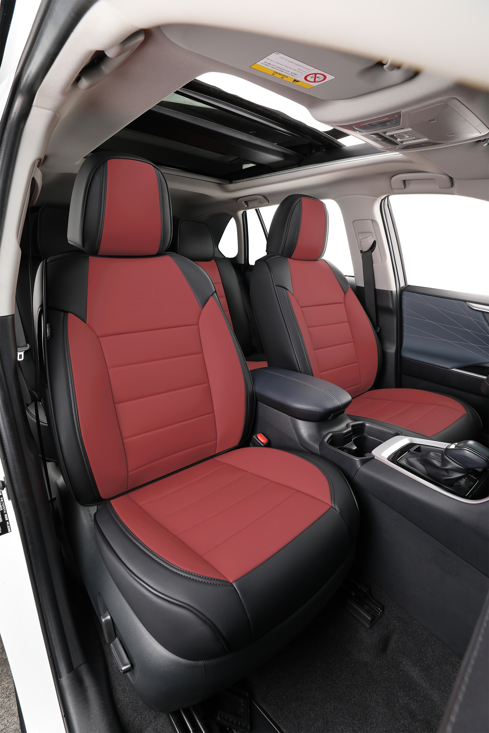 2nd Gen STAR5 Premium Seat Covers – Full Set for 5-Seater Sedans, SUVs & Trucks (Maroon)