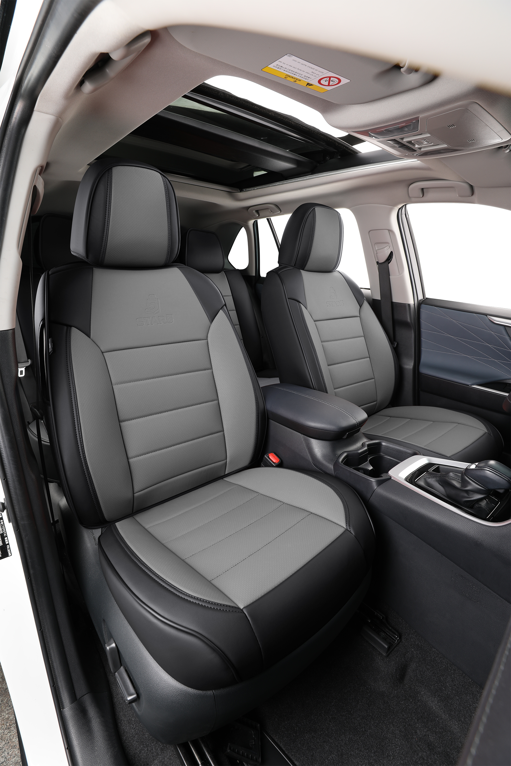 2nd Gen STAR5 Premium Seat Covers – Full Set for 5-Seater Sedans, SUVs & Trucks (Steel Gray)