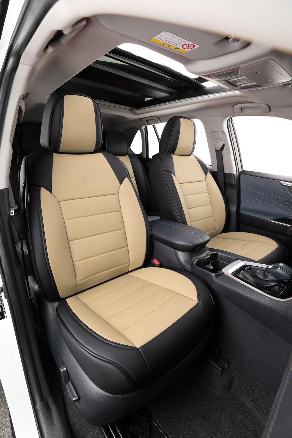 2nd Gen STAR5 Premium Seat Covers – Full Set for 5-Seater Sedans, SUVs & Trucks (Tan)