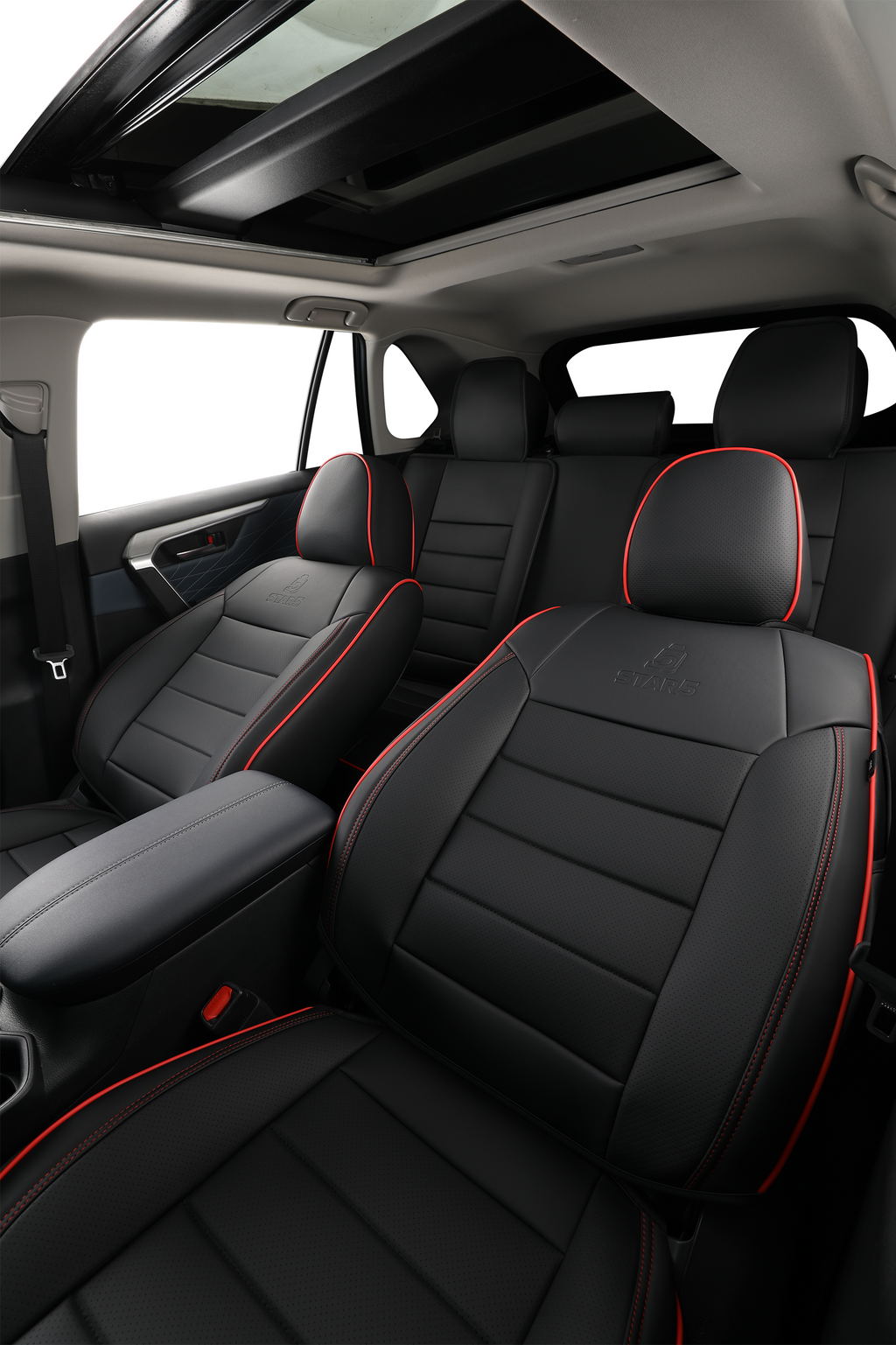 2nd Gen STAR5 Premium Seat Covers – Full Set for 5-Seater Sedans, SUVs & Trucks (Sporty Black)