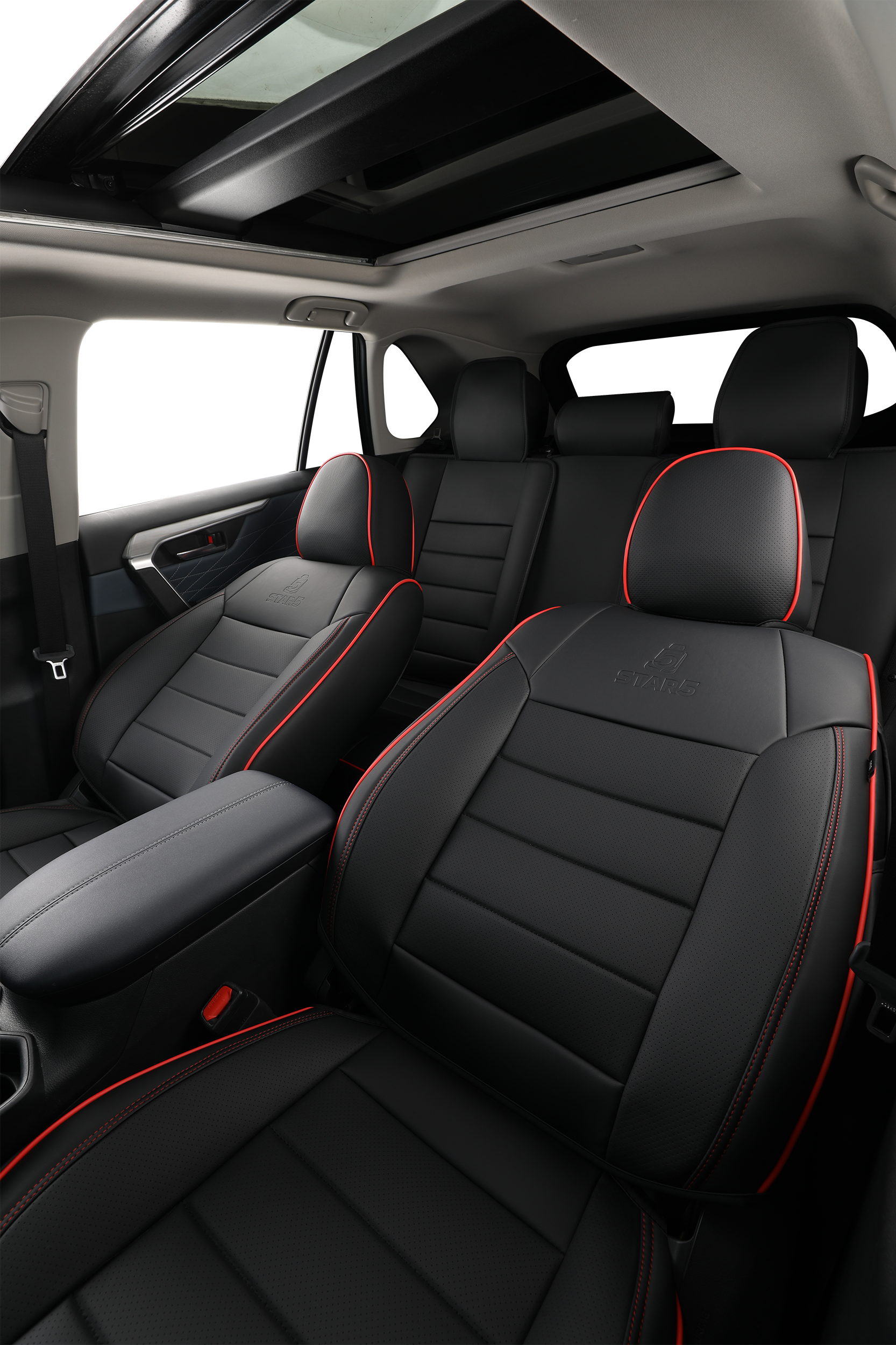 2nd Gen STAR5 Premium Seat Covers – Full Set for 5-Seater Sedans, SUVs & Trucks (Sporty Black)
