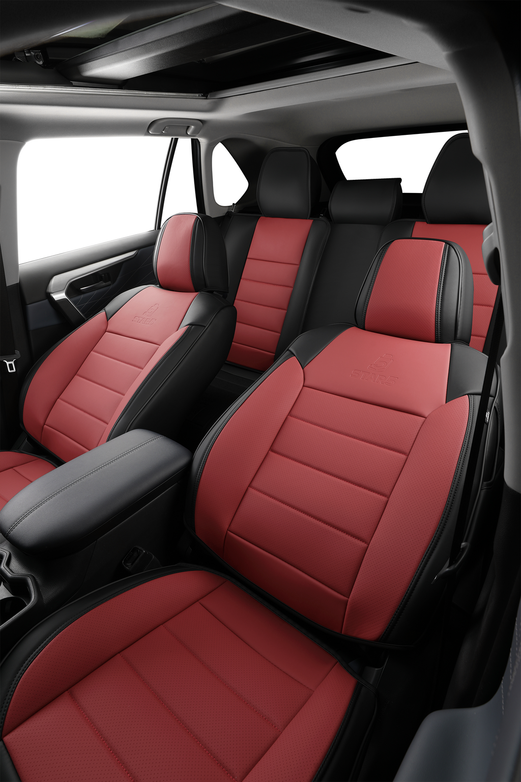 2nd Gen STAR5 Premium Seat Covers – Full Set for 5-Seater Sedans, SUVs & Trucks (Maroon)