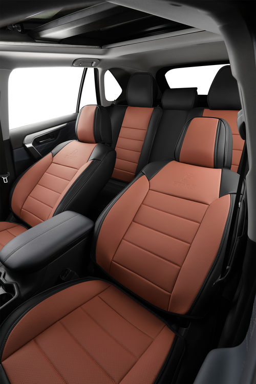 2nd Gen STAR5 Premium Seat Covers – Full Set for 5-Seater Sedans, SUVs & Trucks (Caramel)