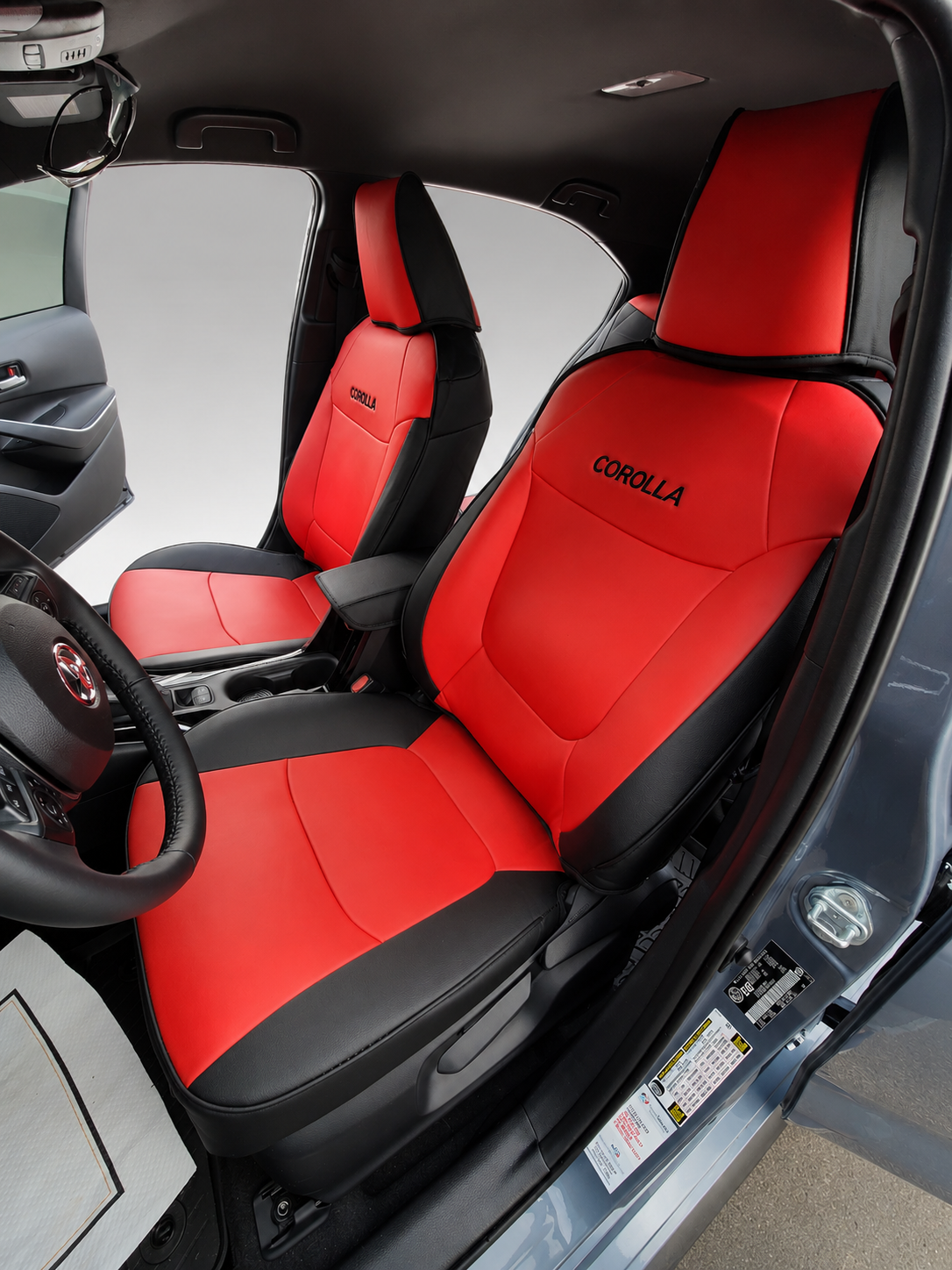 STAR5 Custom-Fit Seat Covers for 2020–2026 Toyota Corolla Gas Sedan – Full 5-Seat Set (Red)