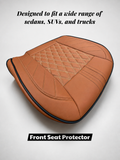 STAR5 Front Bottom Seat Protector – Padded Non-Slip Cushion (Caramel)
