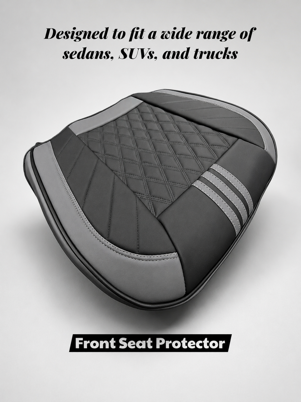 STAR5 Front Bottom Seat Protector – Padded Non-Slip Cushion (Steel Gray)