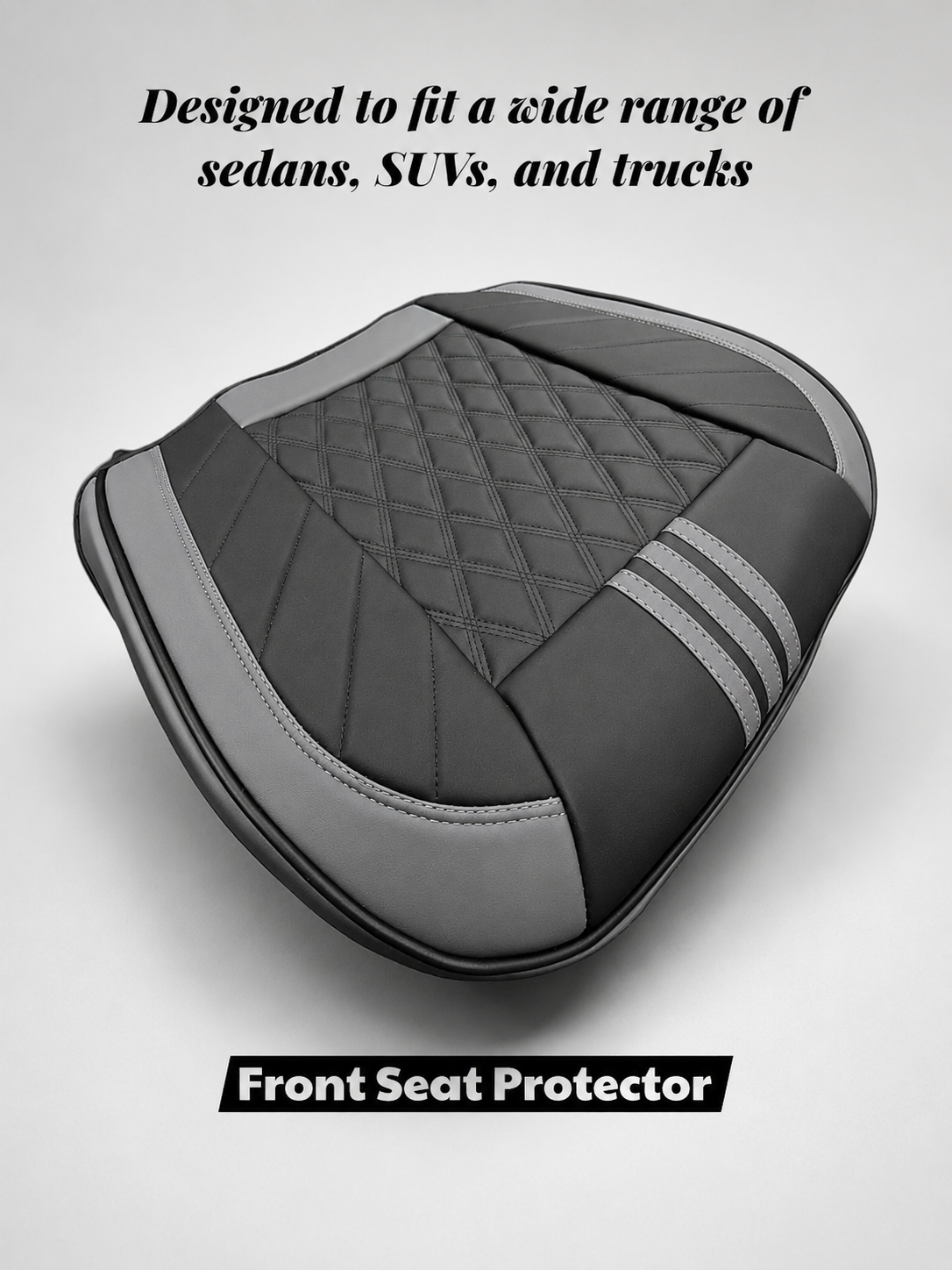 STAR5 Front Bottom Seat Protector – Padded Non-Slip Cushion (Steel Gray)