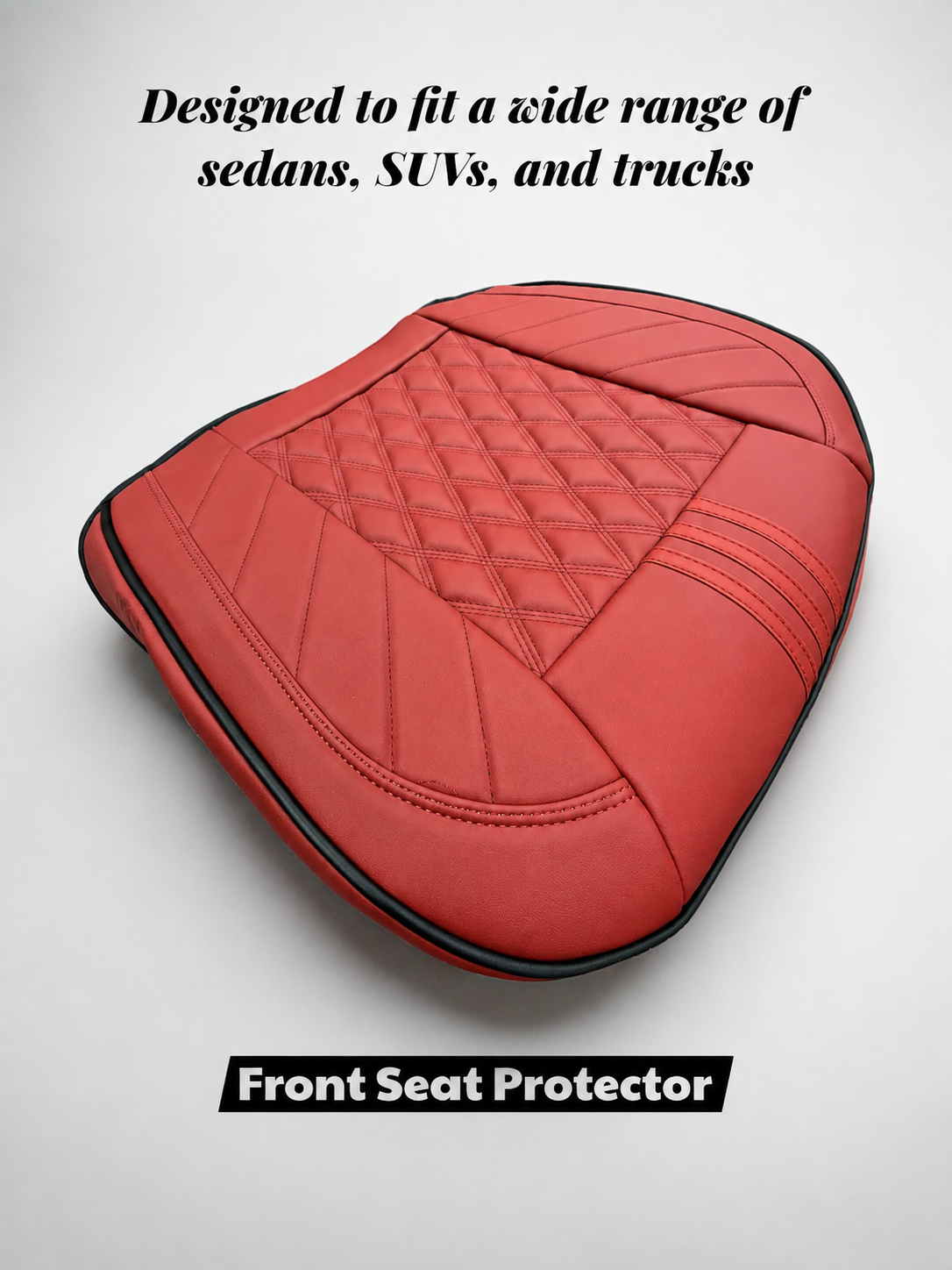 STAR5 Front Bottom Seat Protector – Padded Non-Slip Cushion (Maroon)