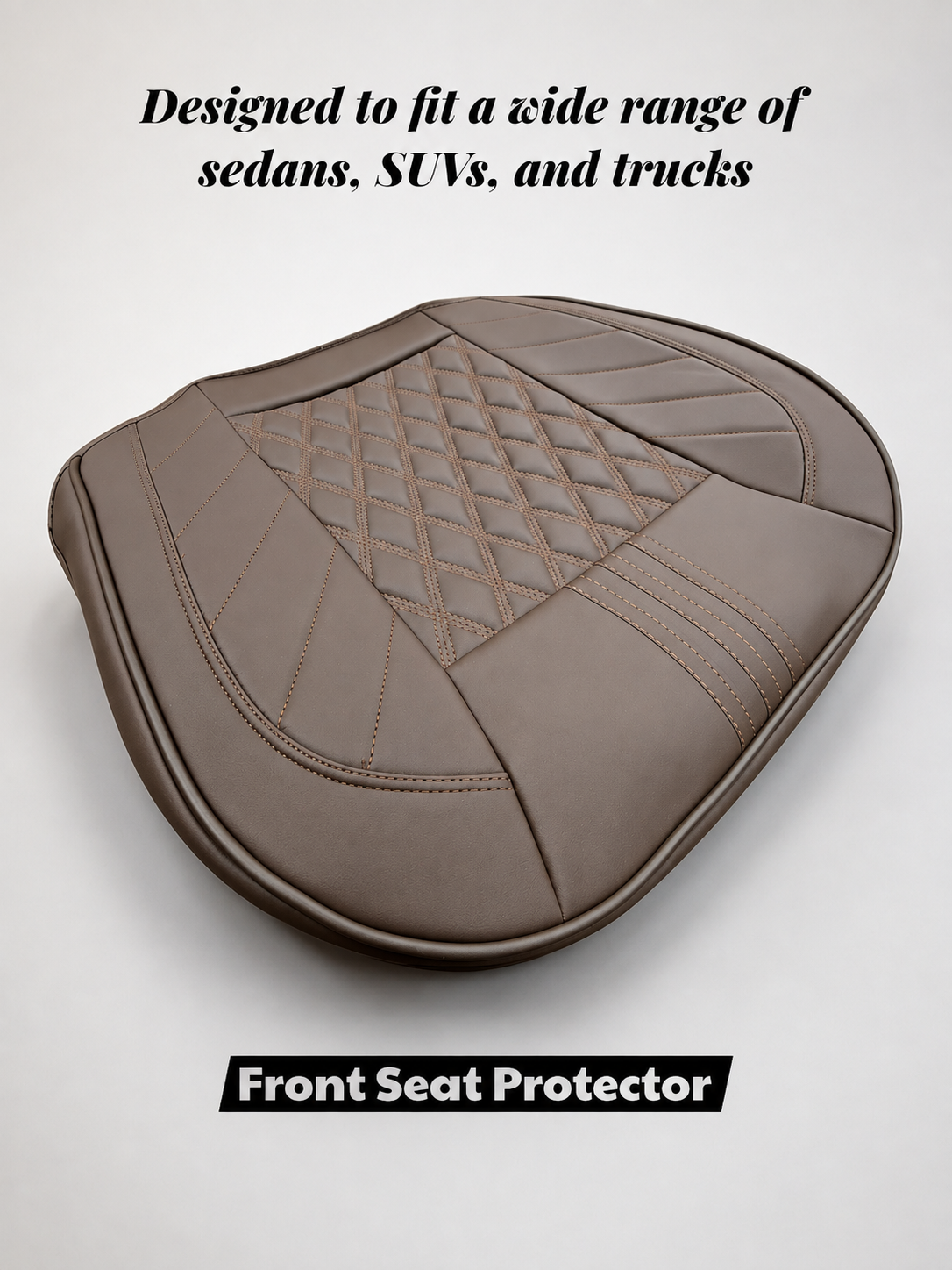 STAR5 Front Bottom Seat Protector – Padded Non-Slip Cushion (Coffee)