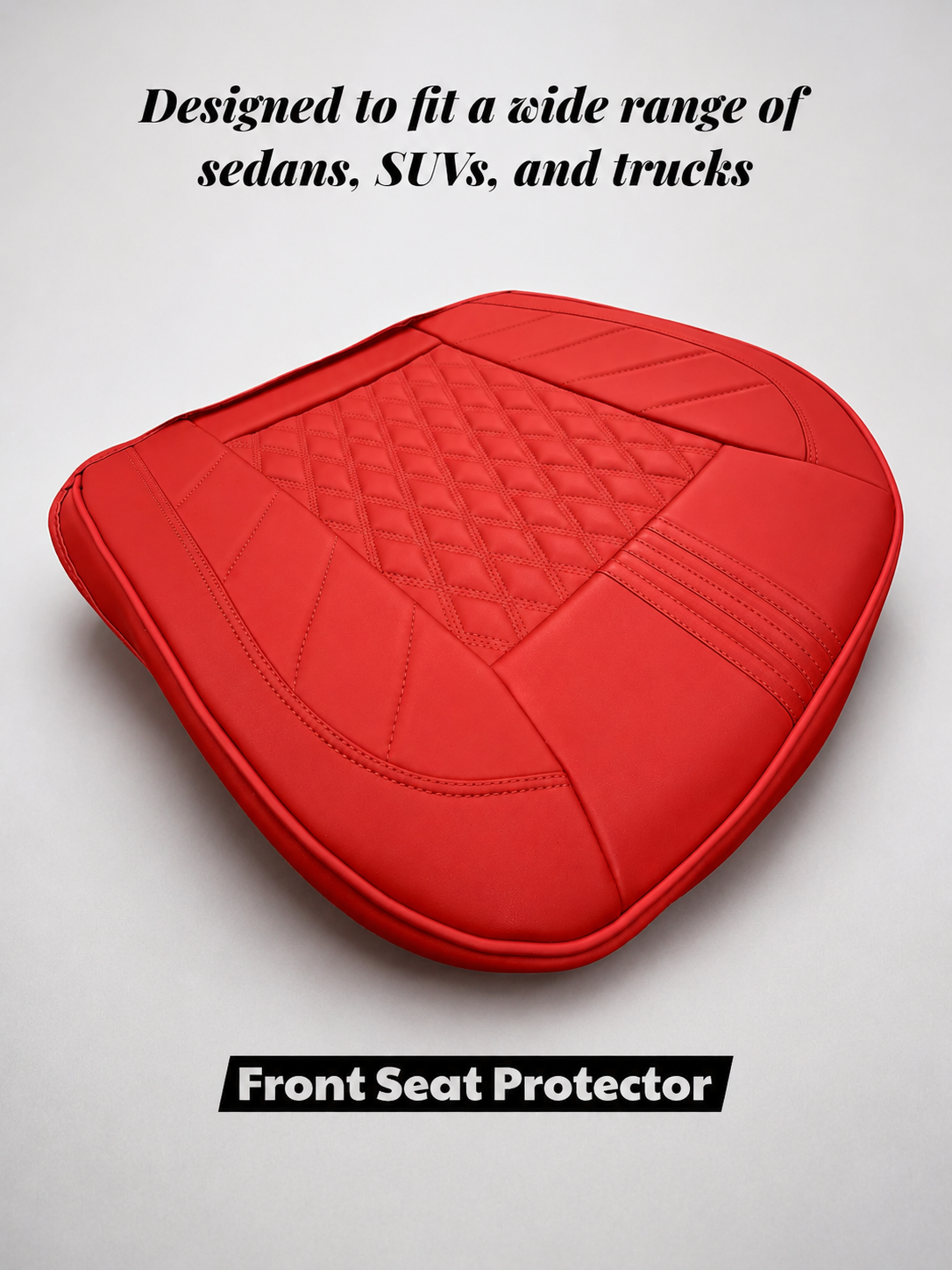 STAR5 Front Bottom Seat Protector – Padded Non-Slip Cushion (Red)