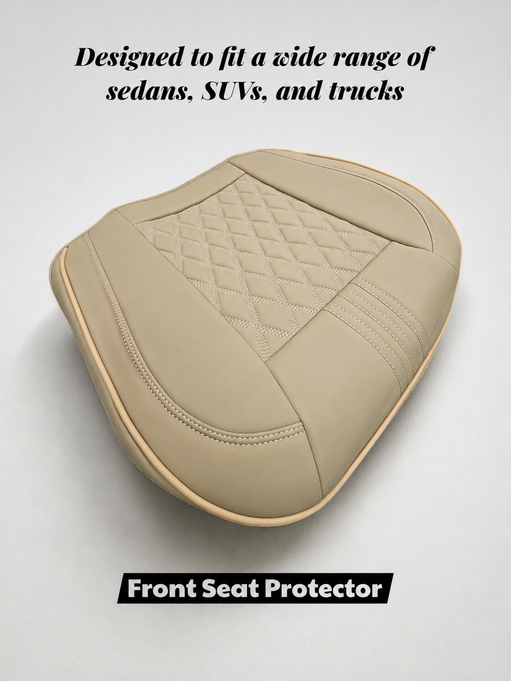 STAR5 Front Bottom Seat Protector – Padded Non-Slip Cushion (Tan)