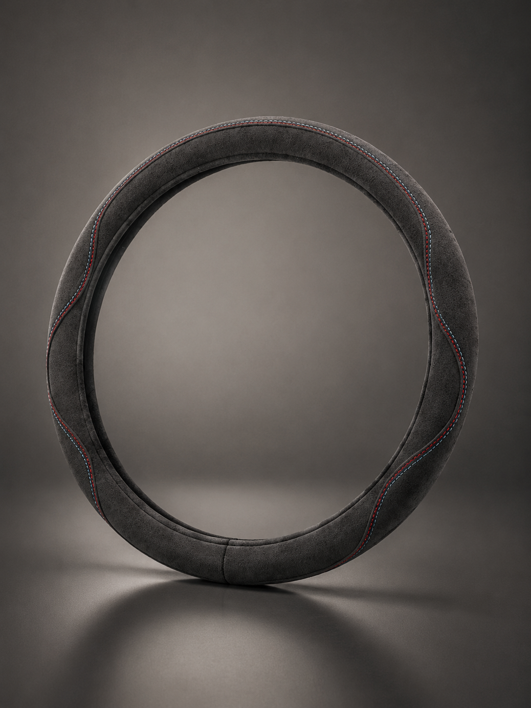 STAR5 Premium Suede-Style Steering Wheel Cover – O-Shape / Round (Black)