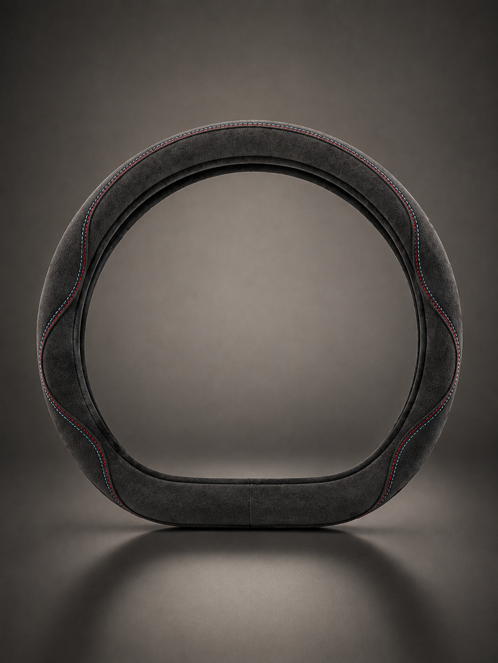 STAR5 Suede-Style Steering Wheel Cover – D-Shape / Flat Bottom – 38 cm (Black)